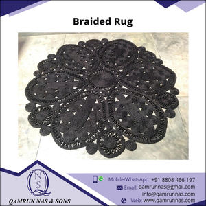 Tapis tressé en chanvre moderne fait à la main Matériau en jute naturel avec motif de fleurs rondes Plusieurs couleurs lavables pour la salle de bain - Product Image 2