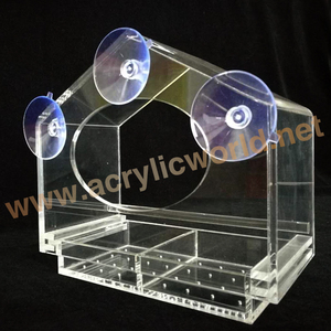Alimentador de pájaros acrílico para ventana, jaula de acrílico transparente, triangular ensamblado - Product Image 4