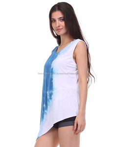 Ropa informal atractiva 2024 para ropa de niña delgada joven, Túnica de rayón con tinte de corbata para ropa de salida - Product Image 3