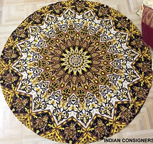 Mandala Roundies imprimé grand coton Hippie serviette de plage ethnique pour la maison tapis de Yoga literie tapis de pique-nique par les expéditeurs indiens - Product Image 4