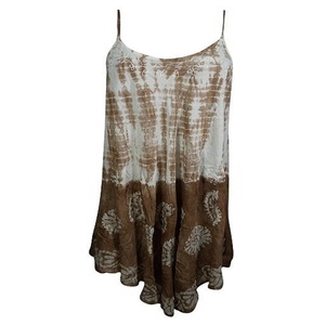 100% vestido de paraguas de rayón de algodón estilo bohemio con patrón de leopardo tela de gasa lavable - Product Image 1