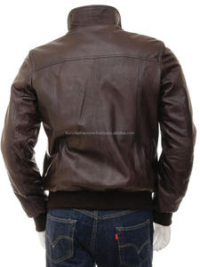 Chaqueta Bomber de Cuero para Hombre, Elegante Chaqueta de Invierno, Diseño de Piel de Vaca Transpirable con Cierre de Cremallera, Estilo Elegante de Talla Grande para Hombre - Product Image 2