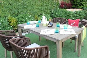 Table et chaises, ensemble de salle à manger pour meubles d'extérieur, le plus récent - Product Image 4