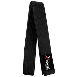 Özel düz Karate siyah kuşak özel dövüş sanatları kemerler % 100% pamuk KS-10504 Kokal spor dayanıklı özelleştirilmiş boyutu PK