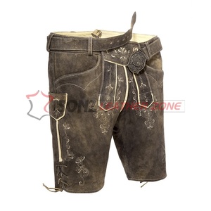 Anti-rides grande taille allemand Lederhosen Damen traditionnel Kurz Trachten avec techniques brodées - Product Image 1