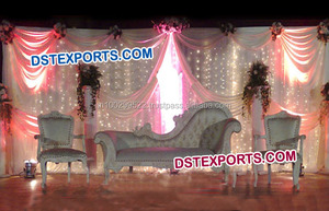 Conjunto de sofás de escenario de Walima paquistaní, muebles tallados para boda musulmana, conjunto de sofá de escenario - Product Image 4