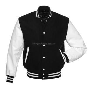 Varsity Letterman col rabattu collège veste de baseball laine véritable pour l'hiver Pakistan fabrication prix cuir véritable - Product Image 5