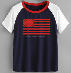 Camiseta raglán de poliéster reciclado de algodón de bambú orgánico OEM con diseño impreso Tallas grandes Venta de moda al por mayor - Product Image 2