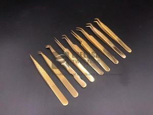 คีมหนีบขนตาแบบญี่ปุ่นที่มีเพชรคงทนแหนบเคลือบทองออกแบบได้ตามต้องการ - Product Image 4