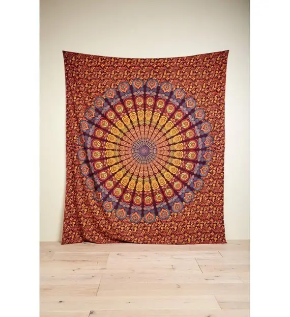 Indian Mandala Queen Tapestry Large Bedding Size Wall Tapestry Wall Home Decor Hanging Blanket Picnic Hippie Beach Tapestries