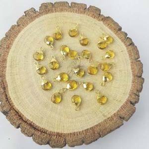 <b>Citrine</b> Gold Unisex Brass <b>Pendant</b> Electroplated Diamond Zircon Number Pattern Religious Style Pear Briolette Charm Children's - Product Image 2