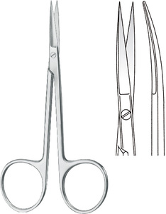 Tijeras de Iris inoxidable alemán, tijeras finas supercortadas TC curvadas o rectas para incisiones finas cuchillas de 28mm longitud 125mm - Product Image 6