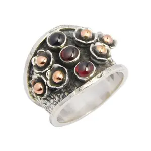 Trendy Design Red Garnet Ring Girls Fashion 925 Silver Stamped Rings Wholesale Price Silver Jewelry Manufacturer & Exporters