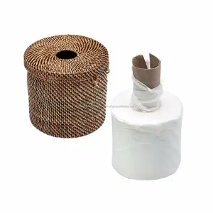 Vietnam Hand Woven Round Rattan <b>Tissue</b> <b>Box</b> Cover/ <b>Tissue</b> Holder - Product Image 1