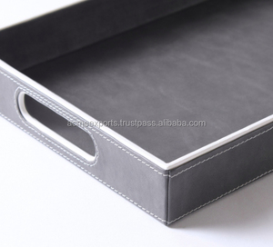 Sleek Rectangular Serving <b>Tray</b> with Handles Perfect for Serving <b>Drinks</b> and Organizing Items in Modern Style - Product Image 3