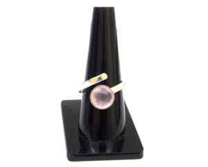 Piedra preciosa de Calcedonia rosa con forma redonda hecha a mano plateada regalo ajustable para su anillo de moda - Product Image 4