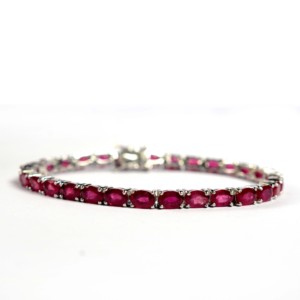 Proveedor de Pulsera de Tenis con Gemas de Rubí Natural, Joyería al Por Mayor de Plata de Ley 925, Diseño Popular de 2019 Hecho a Mano para Mujer - Product Image 5