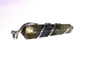 Pendentif en cristal de haute qualité labradorite double point pendentif pierre de guérison point crayon cristal pierres précieuses collier grossiste - Product Image 4