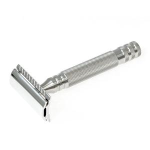 Maquinilla de afeitar de seguridad de doble filo con mango de acero inoxidable de calidad profesional, maquinilla de afeitar de seguridad de doble filo personalizada de alta calidad - Product Image 3