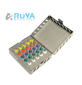 Trousse de mèches coniques dentaires, Kit de 25 pièces avec bouchons, Instrument chirurgical, outils de coupe, perceuses coniques, approuvé CE - Product Image 1