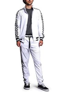 Veste pour hommes à rayures latérales et à fermeture éclair, survêtement à ceinture avec cordon de serrage, costumes de survêtement chauds en polaire, nouvelles combinaisons de fitness - Product Image 4
