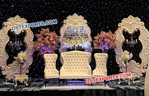Latest Design Wedding Photo <b>Frame</b> Wedding Golden Carving <b>Backdrop</b> <b>Frame</b> Golden Standing Fiber <b>Backdrop</b> <b>Frame</b> - Product Image 4