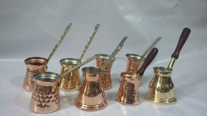 Handmade Metal Brass Coffee Pot with <b>Wooden</b> Handle Elegant Drinkware - Product Image 5