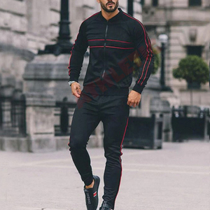 ชุดวอร์มลำลองสำหรับผู้ชายชุดออกกำลังกายผ้าคอตตอนดีไซน์โลโก้งานปักลายสีเพรียวบางสำหรับผู้ชาย - Product Image 2