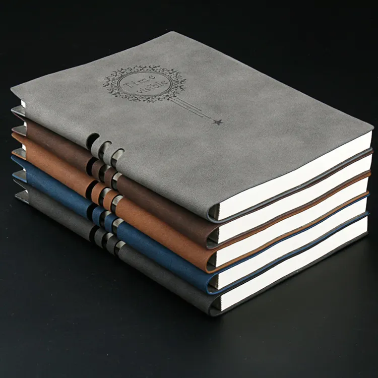 Fabriek maken pu notebook dagboek met pen losse blad dagboek boek met custom logo afdrukken