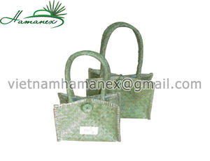 Vietnam Hamanex 100% Bolso de mano de paja de algas marinas ecológico hecho a mano para mujer elegante directo de Vietnam con excelente precio - Product Image 3