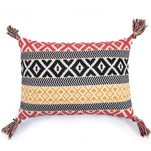 Decorative Indian Pillow Case with added pom pom Custom Design pillow cover with tassel Designer Wholesale Jacquard Pillow cover - Product Image 4