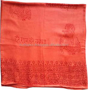 Wholesale Indian Religious Prayer <b>Shawl</b> OM AUM Printed Prayer Hindu Religious Om Scarf - Product Image 4