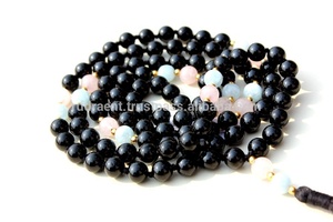 Collier de perles Mala spirituelles indiennes Piedras Naturales cristal pierres de guérison nouées gland perle collier de perles de mode - Product Image 3