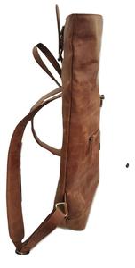 Sac à dos unisexe élégant en cuir véritable avec RFID sac d'extérieur quotidien avec motif de logo épaule porter doublure en polyester - Product Image 3