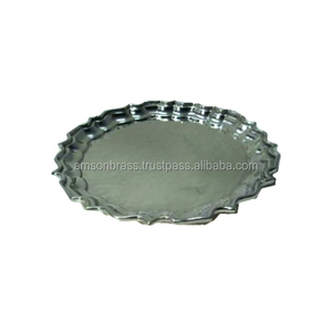 Assiette de chargeur en métal de haute qualité pour plats de mariage assiettes chargeur Pate décoration de mariage en métal assiette de chargeur finie Antique - Product Image 1