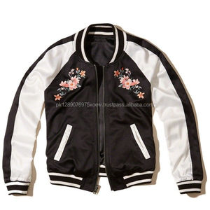 แจ็กเก็ตบอมเบอร์แฟชั่นสำหรับผู้ชายเสื้อแจ็กเก็ตทีมตัวแทนปักอักษร - Product Image 6