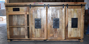 Rắn Ấn Độ xoài gỗ cửa trượt Tủ đau khổ thiết kế trong nhà phòng khách giọng mảnh trang trí nội thất - Product Image 2