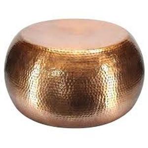 Mesa auxiliar martillada hecha a mano de alta calidad, juego de sofá de mesa de centro de forma redonda chapada en oro de aluminio y Metal - Product Image 1