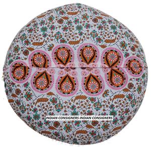 Cotton Floor <b>Cushion</b> Cover <b>Peacock</b> Mandala Home Multiple Color Handmade Ethnic 100% Decorative By Indian Consigners - Product Image 1