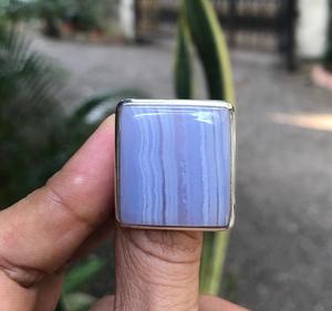 Bleu dentelle agate bague ovale ronde poire carré fantaisie rectangle pierre précieuse naturelle cabochon en argent sterling 925 - Product Image 5