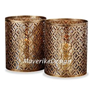 Bougeoir votif en métal plaqué argent forme ronde vintage pour les fêtes de mariage à la maison événements décor supports votifs - Product Image 2