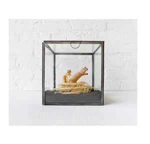 Boîte en laiton en verre transparent avec pieds à billes boîte à bijoux en verre en laiton et verre pour la décoration de stockage de bijoux - Product Image 5