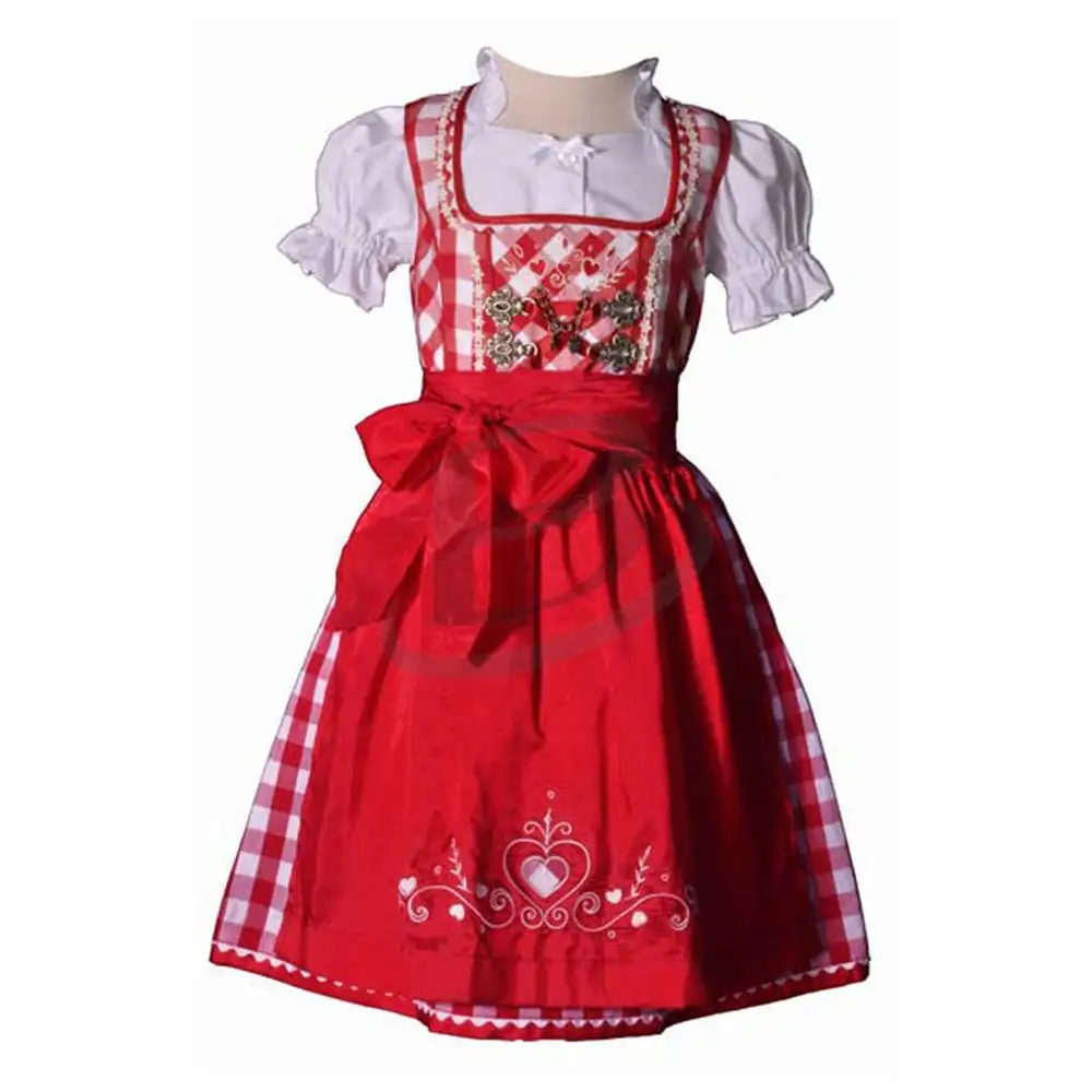 Sexy Womens Bavarian Dirndl Trachten Dress German Oktoberfest Beer Girl Costume (Traditional Bavarian Dirndl)