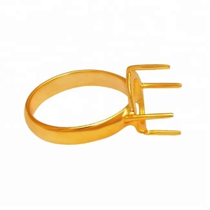 Bague en argent sterling 925 faite à la main en argent plaqué or jaune pour unisexe. Fabrication par CDP. - Product Image 4