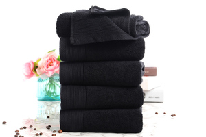 Toalla de mano de algodón a prueba de lejía para spa y salón Toalla de peluquería negra teñida con Tina segura - Product Image 6