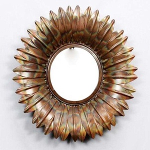 โลหะตกแต่งรอบรูปร่างแต่งตัวกระจกแต่งหน้าผนังสไตล์โมเดิร์นที่ไม่ซ้ำกันสำหรับตกแต่งบ้านและใช้ในเชิงพาณิชย์ - Product Image 5