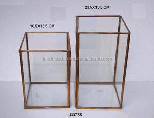 Terrario de cristal interior geométrico hecho a mano en latón suculentas helecho planta de aire terrario geométrico contenedor decoración del hogar - Product Image 2