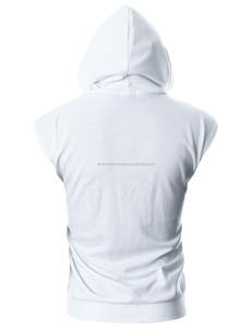 <b>Men's</b> <b>Top</b> Quality Slim Fit Sleeveless Lightweight <b>Zip</b>-<b>up</b> Hooded / Sports Hoodie - Product Image 2