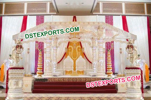Ajanta Ellora Wedding Mandap Set Indian Wedding Mandap Set Fabricante Últimas Fiber Wedding Mandaps para la venta Best Stage Mandap - Product Image 2