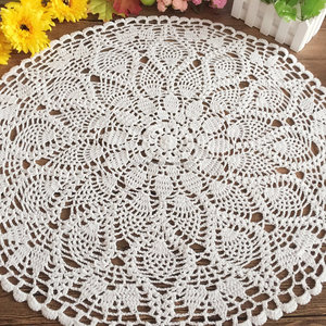 Set de table en coton fait main au crochet, de forme carrée, blanc pur, nouveau design - Product Image 3